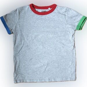 Boden Kids Gray T-Shirt with Colorful Trim